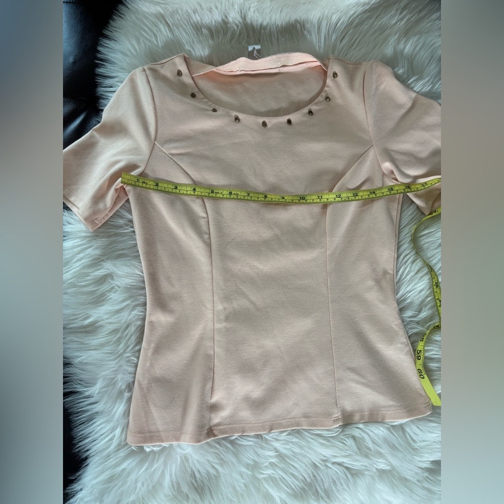 Forever 21 Light Pink Studded Short Sleeve Top - Picture 9 of 10